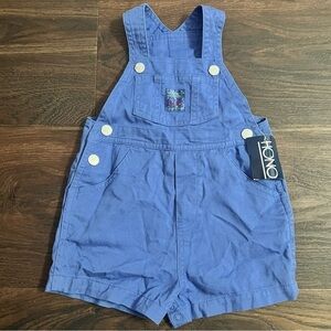 NWT Vintage Honors Blue Shortalls Short Overalls Romper 6-9 months